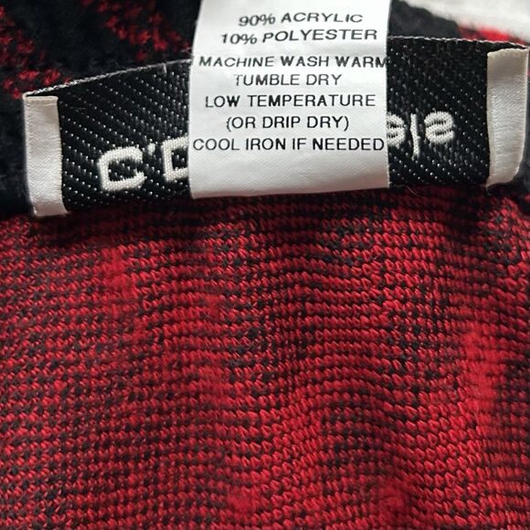 Vintage Red Black Plaid Midi Skirt C.D. Daniels Sz 1X Preppy Academia Office - Picture 9 of 12